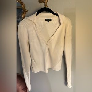 Rag & bone collared ripped sweater size small
